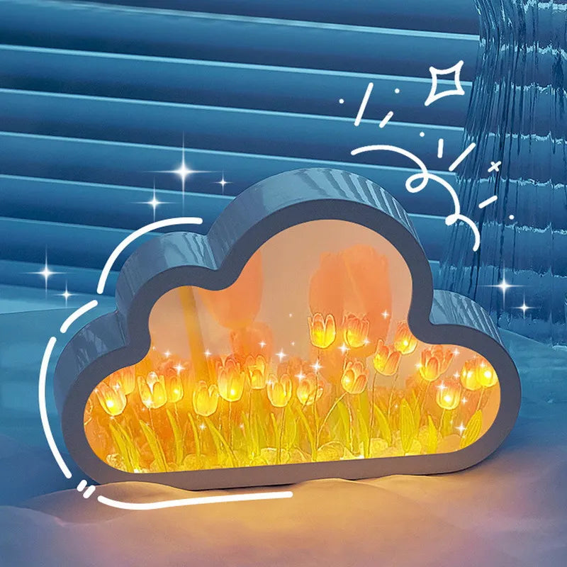 DIY Cloud Tulip Mirror LED Light