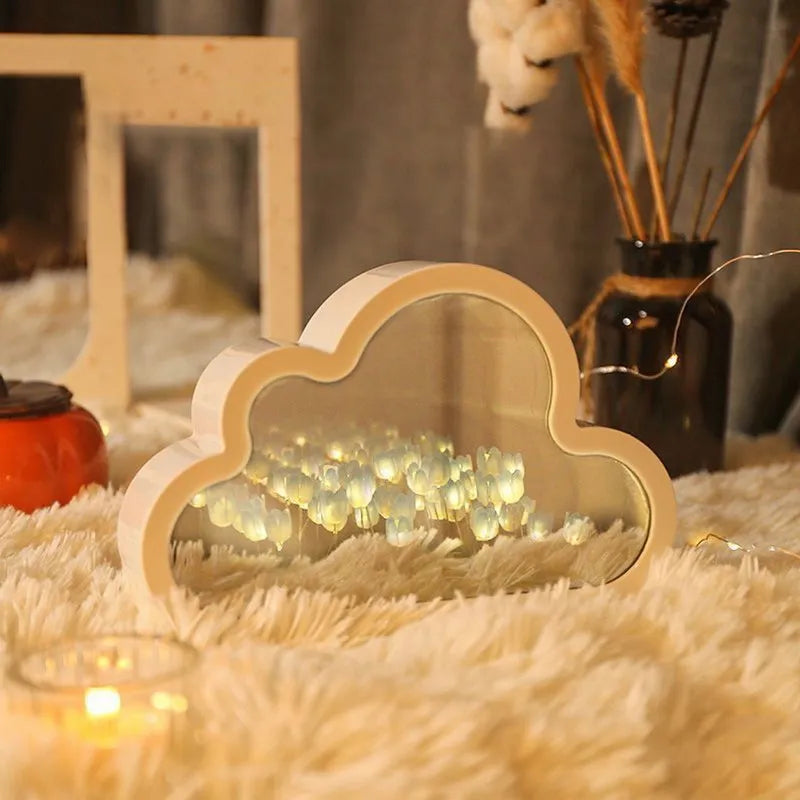 DIY Cloud Tulip Mirror LED Light