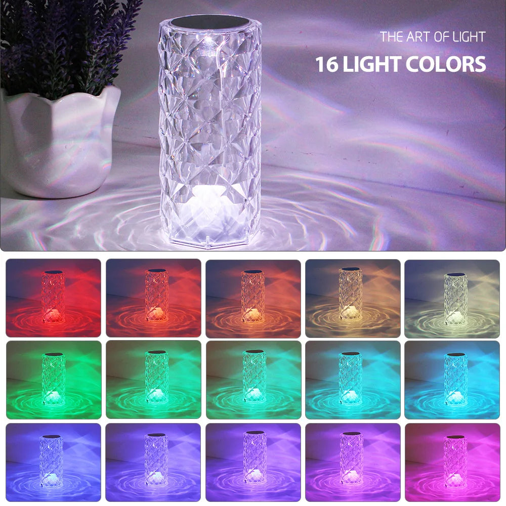 Crystal Rose LED Touch Lamp