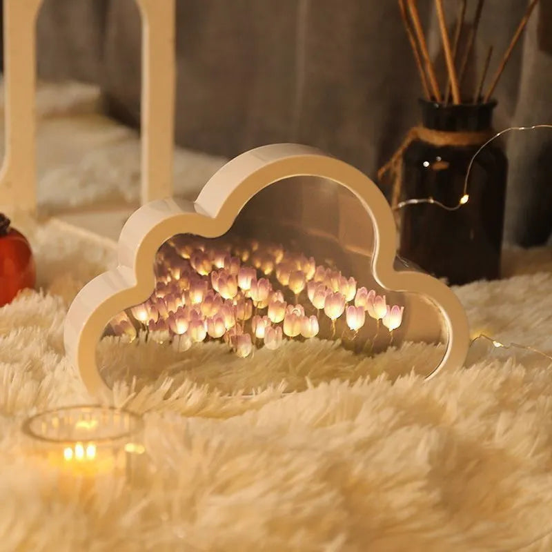 DIY Cloud Tulip Mirror LED Light