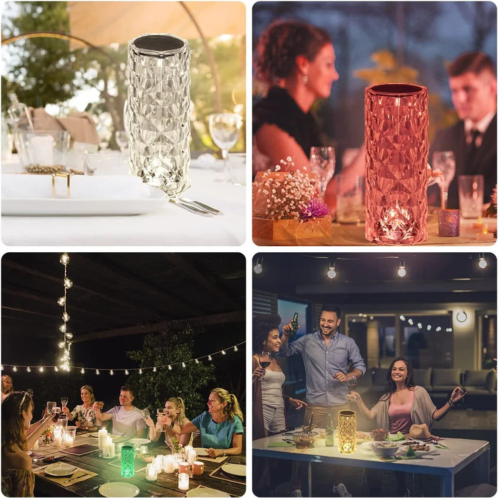 Crystal Rose LED Touch Lamp
