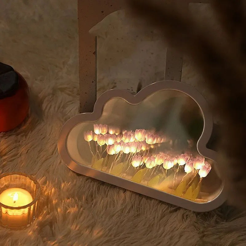 DIY Cloud Tulip Mirror LED Light