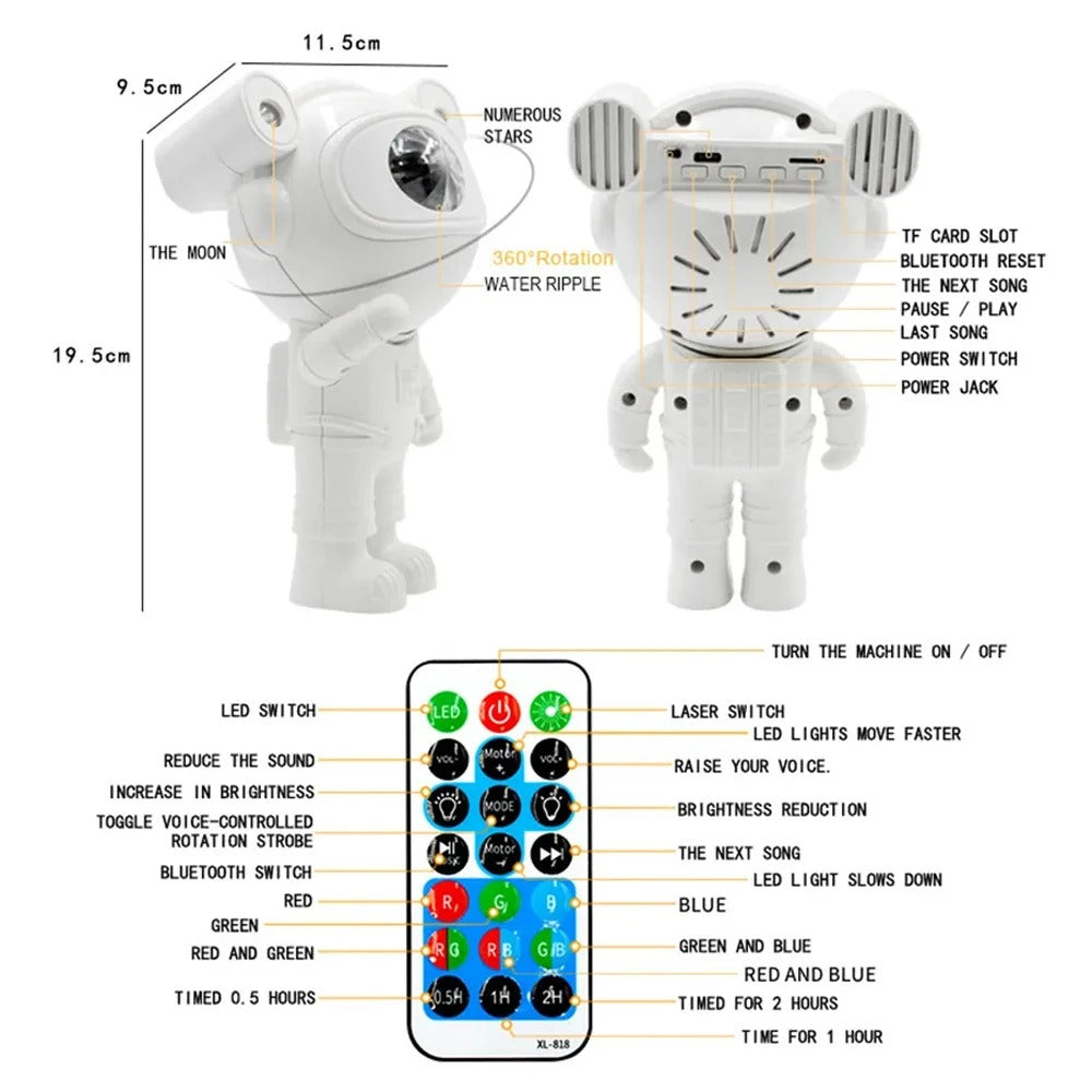 Galaxy Star Astronaut LED Light Projector