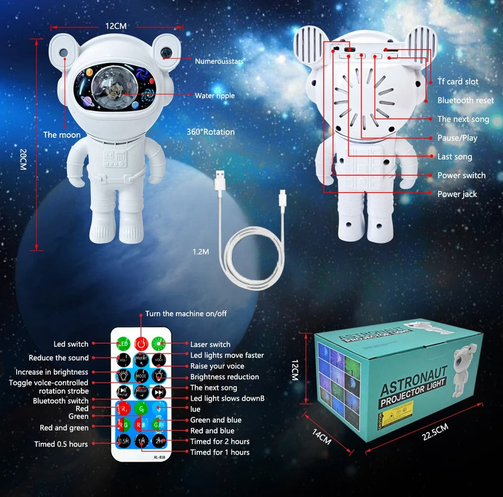 Galaxy Star Astronaut LED Light Projector