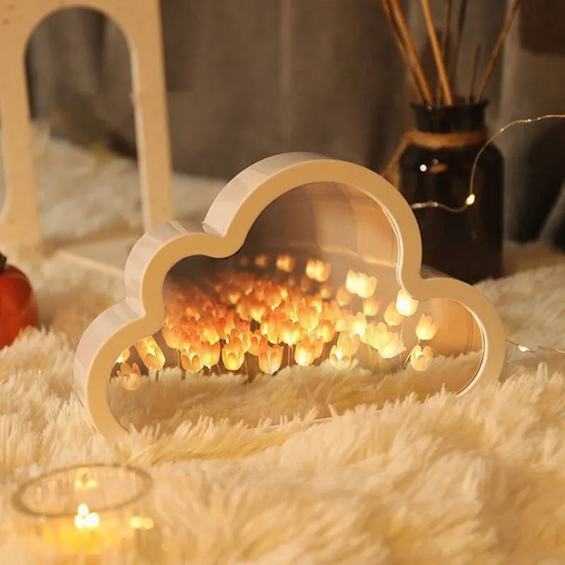 DIY Cloud Tulip Mirror LED Light