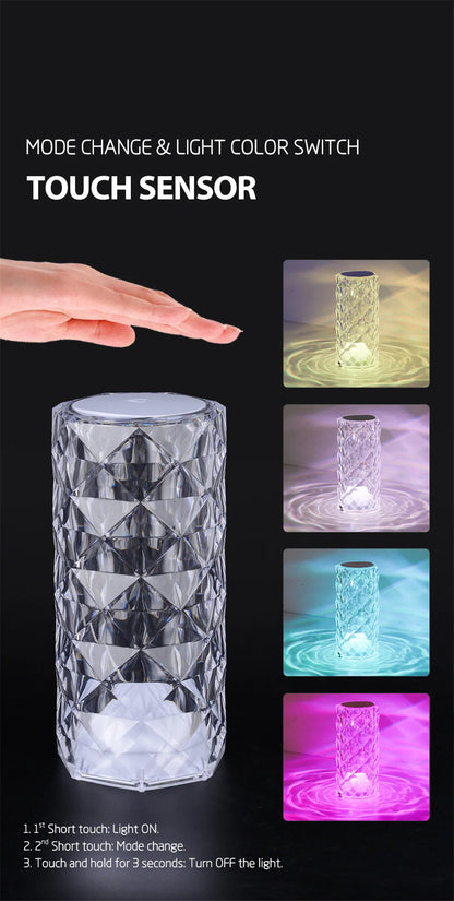 Crystal Rose LED Touch Lamp