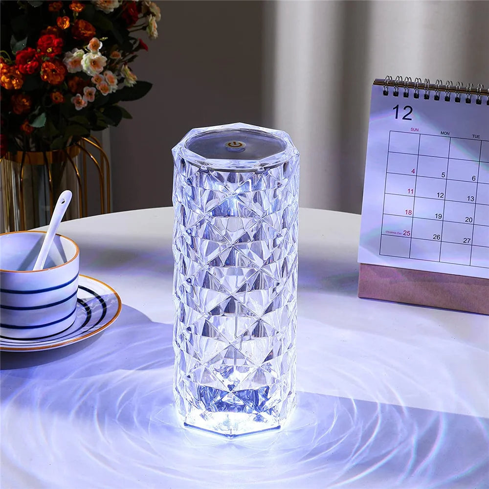 Crystal Rose LED Touch Lamp